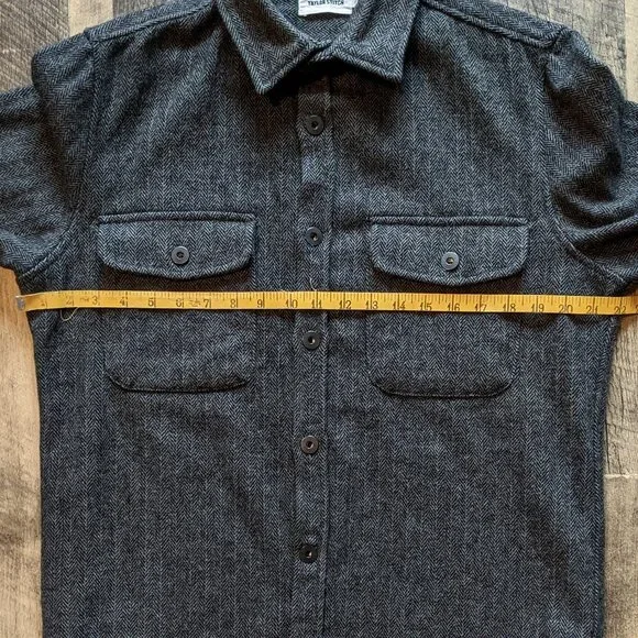 Taylor Stitch Explorer Shirt Coal Herringbone Grey Wool, 38 - Picture 8 of 8
